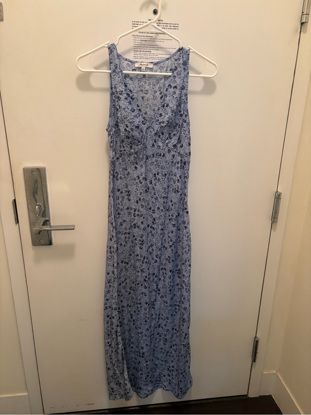 Madewell Blue Floral Tie-Front Maxi Dress